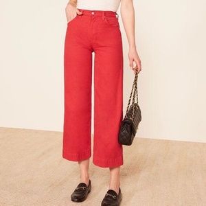 Reformation red chevy pant